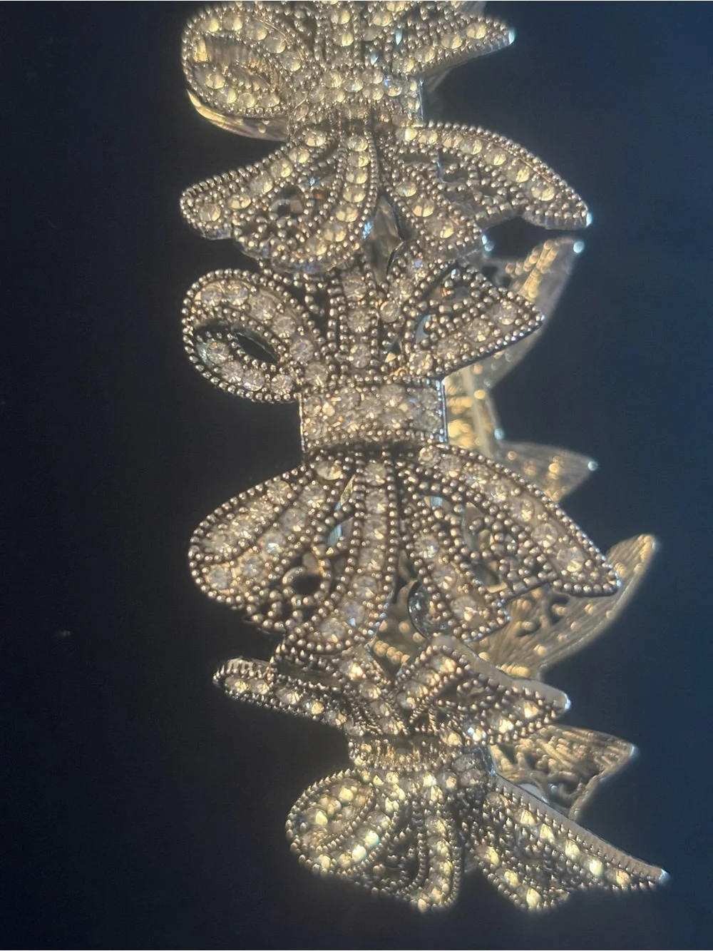 Crystal bowtie bracelet - silver Rhinestone Accent